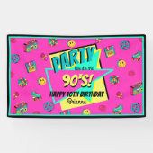 OM HET EVEN WELKE LEEFTIJD 90 retro gepersonalisee Spandoek (Horizontaal)