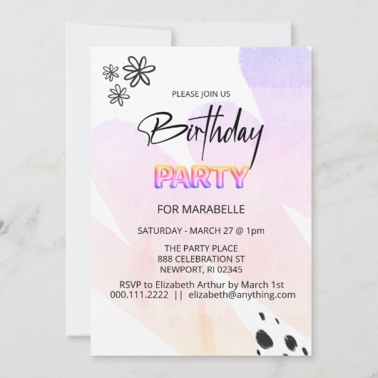 *~* OM HET EVEN WELKE LEEFTIJD Abstracte Doodle Wa Kaart (Achterkant)