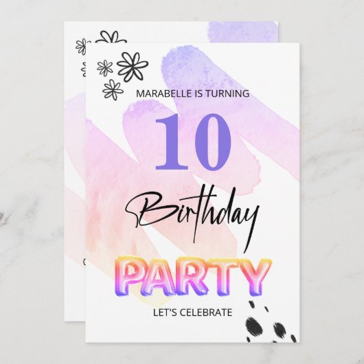 *~* OM HET EVEN WELKE LEEFTIJD Abstracte Doodle Wa Kaart (Voorkant / Achterkant)