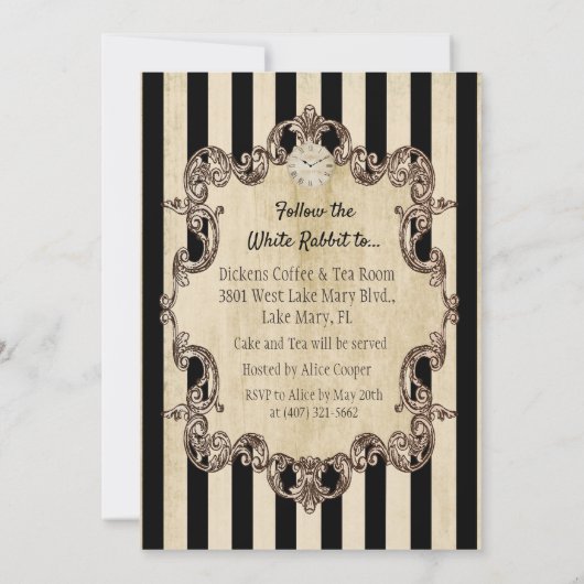 OM HET EVEN WELKE LEEFTIJD - Alice in de Uitnodigi Kaart (Achterkant)