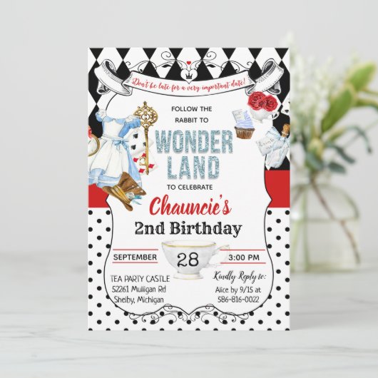 OM HET EVEN WELKE LEEFTIJD - Alice in Wonderland B Kaart (Staand voorkant)