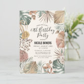 OM HET EVEN WELKE LEEFTIJD - Boho Floral Birthday  Kaart (Staand voorkant)