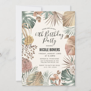 OM HET EVEN WELKE LEEFTIJD - Boho Floral Birthday  Kaart