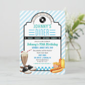 OM HET EVEN WELKE LEEFTIJD - de Retro Diner Birthd Kaart (Staand voorkant)