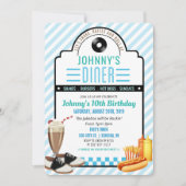 OM HET EVEN WELKE LEEFTIJD - de Retro Diner Birthd Kaart (Voorkant)