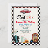 OM HET EVEN WELKE LEEFTIJD - de Retro Diner Birthd Kaart (Voorkant)