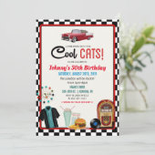 OM HET EVEN WELKE LEEFTIJD - de Retro Diner Birthd Kaart (Staand voorkant)