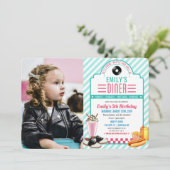 OM HET EVEN WELKE LEEFTIJD - de Retro Diner Birthd Kaart (Staand voorkant)