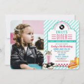 OM HET EVEN WELKE LEEFTIJD - de Retro Diner Birthd Kaart (Voorkant)