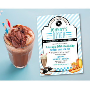 OM HET EVEN WELKE LEEFTIJD - de Retro Diner Birthd Kaart