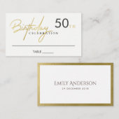 OM HET EVEN WELKE LEEFTIJD EENVOUDIGE GOUD BIRTHDA PLAATSKAARTJE (Voorkant / Achterkant)