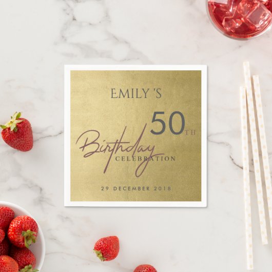 OM HET EVEN WELKE LEEFTIJD EENVOUDIGE GOUD BIRTHDA SERVET (Insitu)