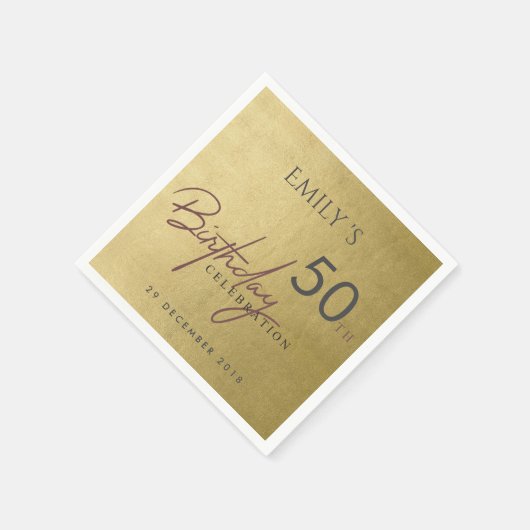 OM HET EVEN WELKE LEEFTIJD EENVOUDIGE GOUD BIRTHDA SERVET (Hoek)