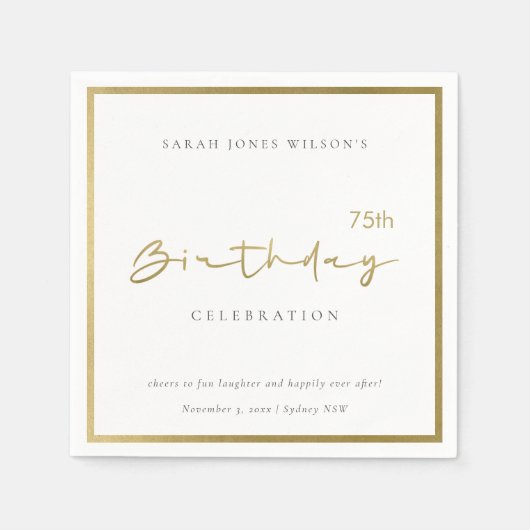 OM HET EVEN WELKE LEEFTIJD EENVOUDIGE GOUD BIRTHDA SERVET (Voorkant)