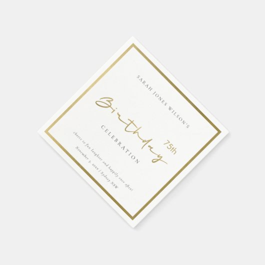 OM HET EVEN WELKE LEEFTIJD EENVOUDIGE GOUD BIRTHDA SERVET (Hoek)