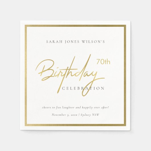 OM HET EVEN WELKE LEEFTIJD EENVOUDIGE GOUD BIRTHDA SERVET (Voorkant)