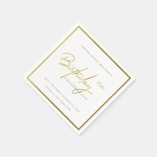 OM HET EVEN WELKE LEEFTIJD EENVOUDIGE GOUD BIRTHDA SERVET (Hoek)