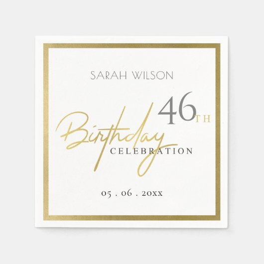 OM HET EVEN WELKE LEEFTIJD EENVOUDIGE GOUD BIRTHDA SERVET (Voorkant)