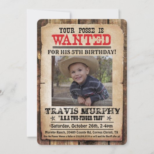 OM HET EVEN WELKE LEEFTIJD - Gezochte uitnodiging (Voorkant)