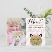 OM HET EVEN WELKE LEEFTIJD - Kat Kitten Foto Birth Kaart (Staand voorkant)