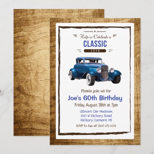 OM HET EVEN WELKE LEEFTIJD - Klassieke uitnodigin Kaart (Voorkant / Achterkant)