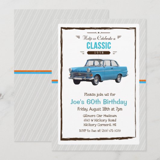 OM HET EVEN WELKE LEEFTIJD - Klassieke  uitnodigin Kaart (Voorkant / Achterkant)