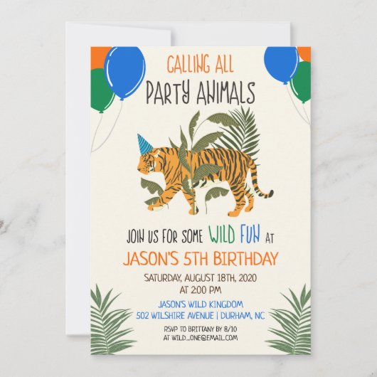 OM HET EVEN WELKE LEEFTIJD - Oerwoud Zoo Birthday Kaart (Voorkant)