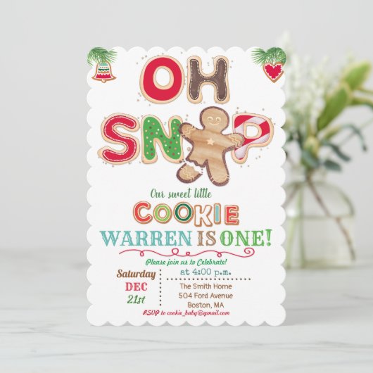 OM HET EVEN WELKE LEEFTIJD - Oh Snap Gingerbrood U Kaart (Staand voorkant)