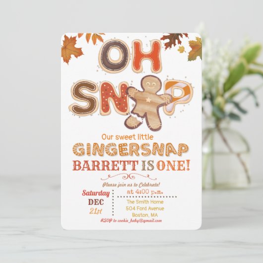 OM HET EVEN WELKE LEEFTIJD - Oh Snap Gingerbrood U Kaart (Staand voorkant)