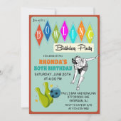 OM HET EVEN WELKE LEEFTIJD - Retro Bowling Birthda Kaart (Voorkant)