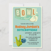 OM HET EVEN WELKE LEEFTIJD - Retro Bowling Birthda Kaart (Voorkant)