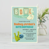 OM HET EVEN WELKE LEEFTIJD - Retro Bowling Birthda Kaart (Staand voorkant)