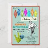 OM HET EVEN WELKE LEEFTIJD - Retro Bowling Birthda Kaart (Voorkant)