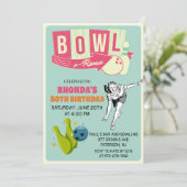 OM HET EVEN WELKE LEEFTIJD - Retro Bowling Birthda Kaart (Staand voorkant)