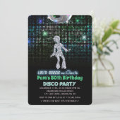 OM HET EVEN WELKE LEEFTIJD - Retro Disco de Uitnod Kaart (Staand voorkant)