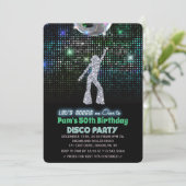 OM HET EVEN WELKE LEEFTIJD - Retro Disco de Uitnod Kaart (Staand voorkant)