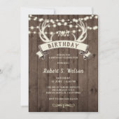 OM HET EVEN WELKE LEEFTIJD Rustic Antlers Banner M Kaart (Voorkant)