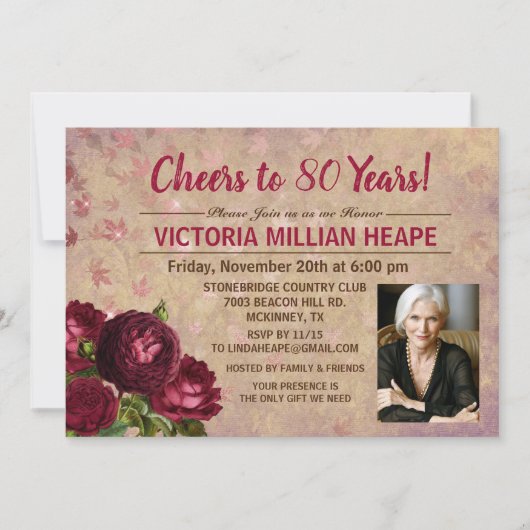 OM HET EVEN WELKE LEEFTIJD - uitnodiging van Flor (Voorkant)