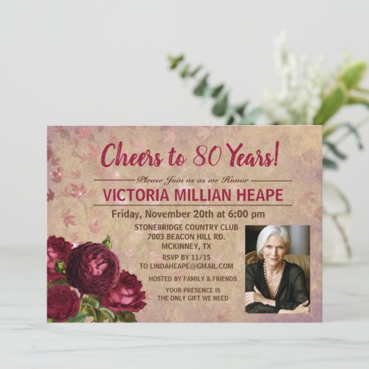 OM HET EVEN WELKE LEEFTIJD -  uitnodiging van Flor (Staand voorkant)