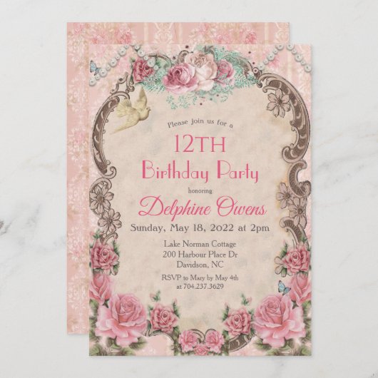 OM HET EVEN WELKE LEEFTIJD -  uitnodiging van Flor (Voorkant / Achterkant)