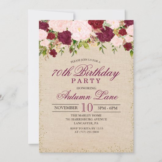 OM HET EVEN WELKE LEEFTIJD -  uitnodiging van Flor (Voorkant)