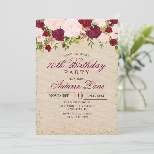 OM HET EVEN WELKE LEEFTIJD -  uitnodiging van Flor (Staand voorkant)