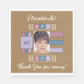 Om het even welke leeftijd voeg fotonaam bruin ver servet (Voorkant)