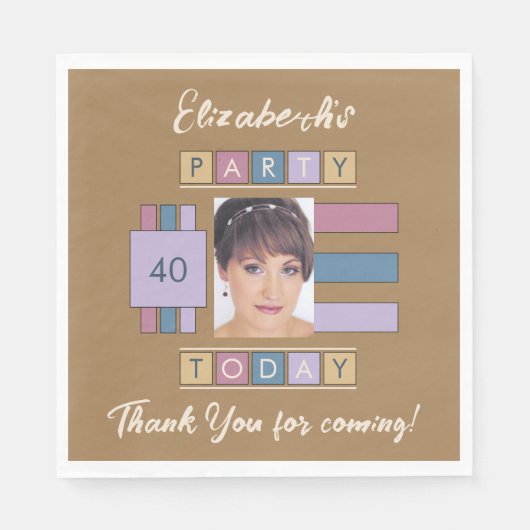 Om het even welke leeftijd voeg fotonaam bruin ver servet (Voorkant)