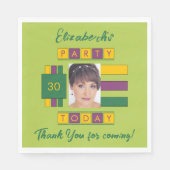 Om het even welke leeftijd voeg fotonaam groene ve servet (Voorkant)