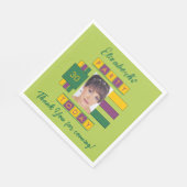 Om het even welke leeftijd voeg fotonaam groene ve servet (Hoek)