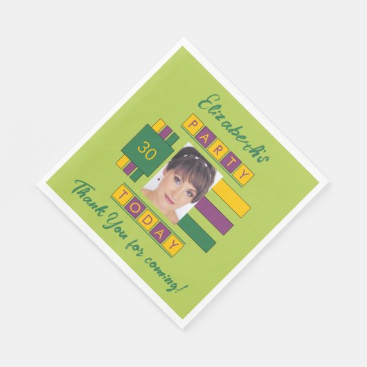 Om het even welke leeftijd voeg fotonaam groene ve servet (Hoek)