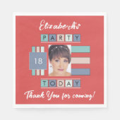 Om het even welke leeftijd voeg fotonaam rode verj servet (Voorkant)