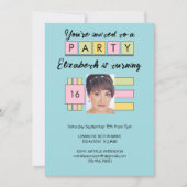 Om het even welke leeftijd voeg fotonaam turquoise kaart (Voorkant)