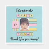 Om het even welke leeftijd voeg fotonaam turquoise servet (Voorkant)